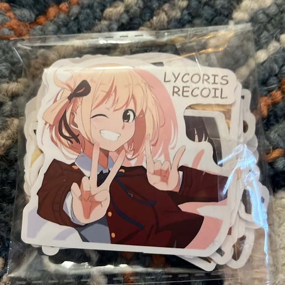 No Brand Accessories Licorice Recoil 5 Pcs Sticker Set Japanese